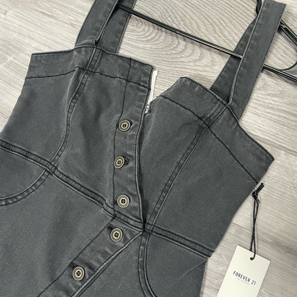 Forever 21 Black Denim Dress Modern Style